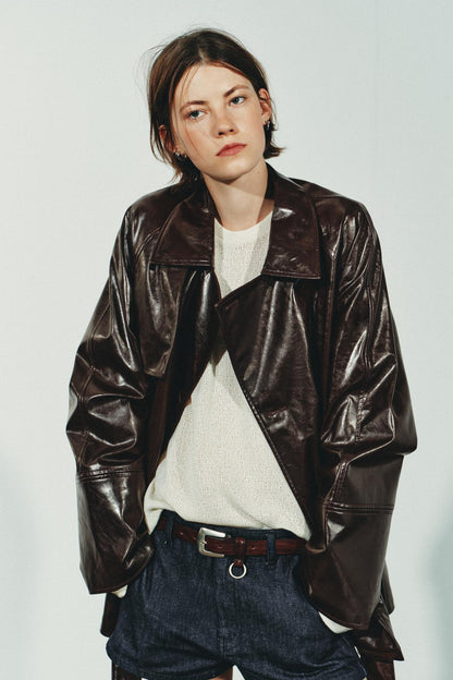 LONG SLEEVE LEATHER JACKET