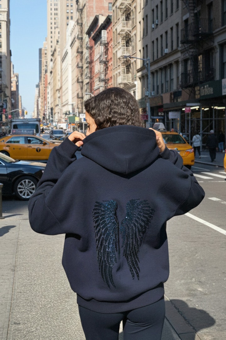 Sequin Angel Wings Hoodie
