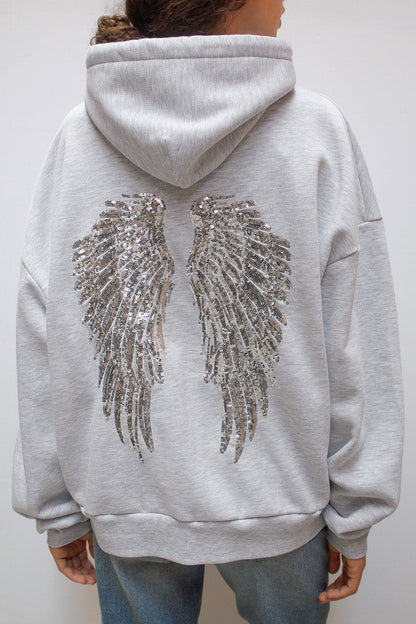 Sequin Angel Wings Hoodie