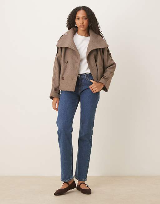 Brown Wool Oversized Jacket
