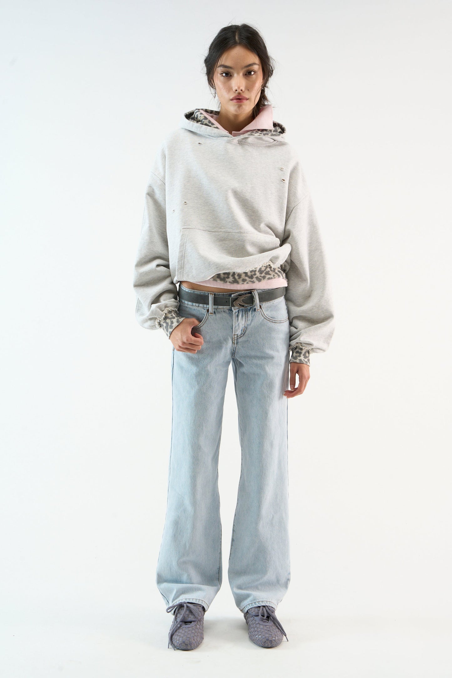 Distressed Hoodie Unisex Camo